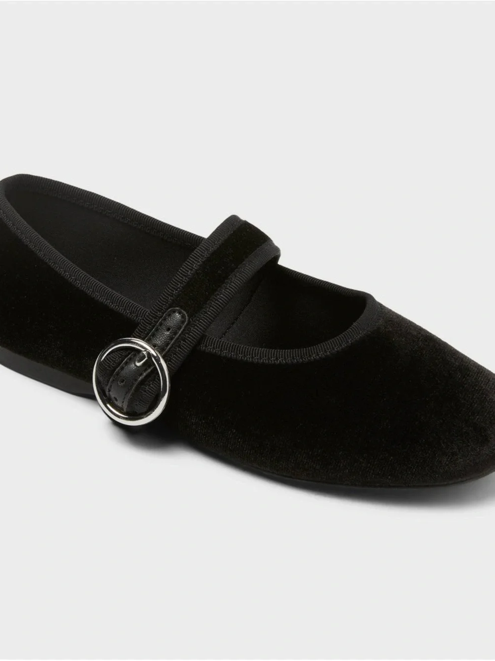 art class Black Velvet Mary Jane Dress Shoe with Silver Buckle b185